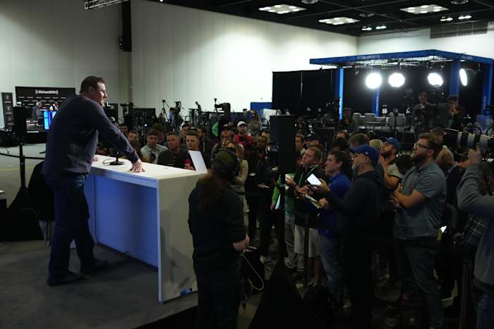 Detroit Lions head coach Dan Campbell at 2023 NFL Combine